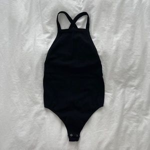 Black Ribbed Bodysuit